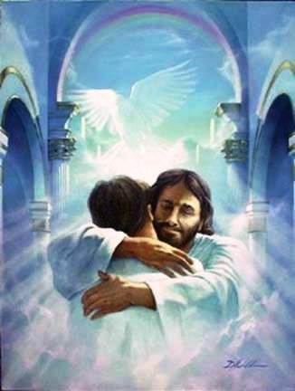 Jesus hugging